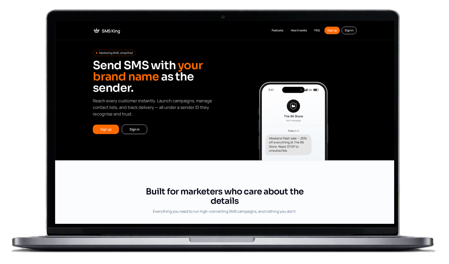 CommsKing — Landing page