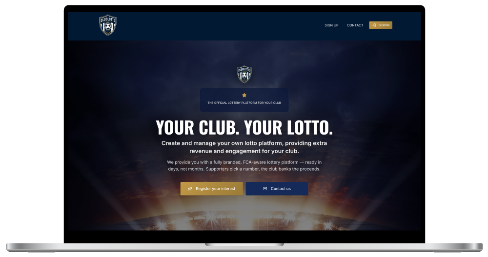 Club Lotto — Club landing page