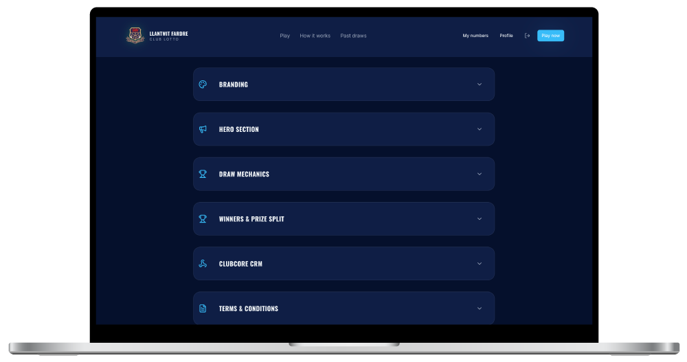 Club Lotto — Admin configuration